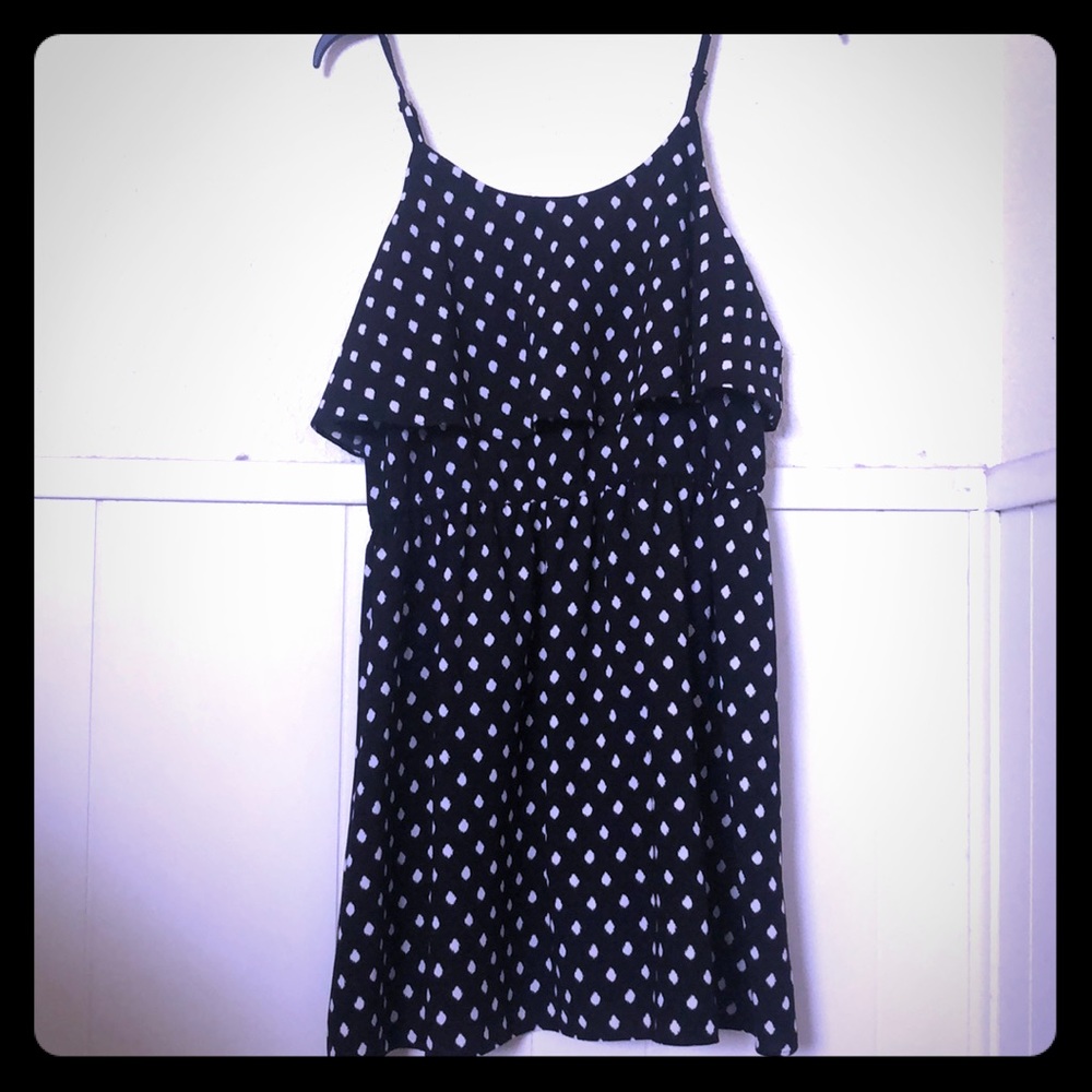 Black polka dot dress